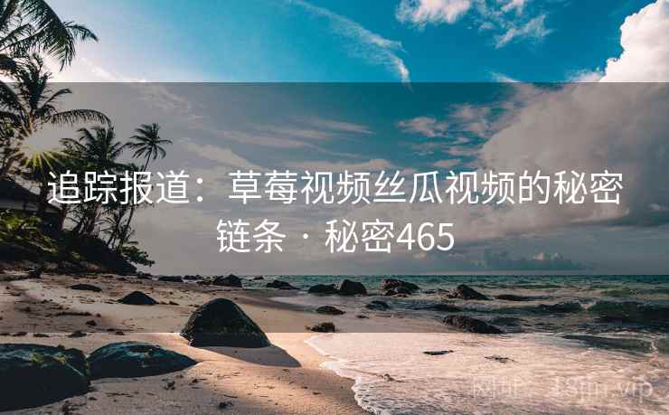 追踪报道:草莓视频丝瓜视频的秘密链条 · 秘密465