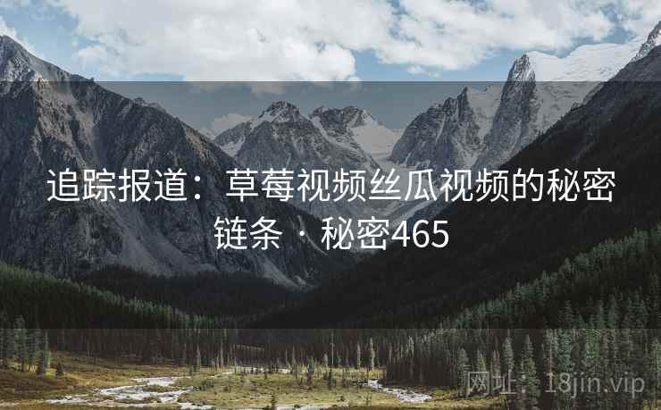 追踪报道:草莓视频丝瓜视频的秘密链条 · 秘密465