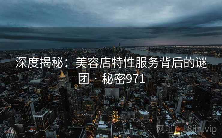 深度揭秘:美容店特性服务背后的谜团 · 秘密971